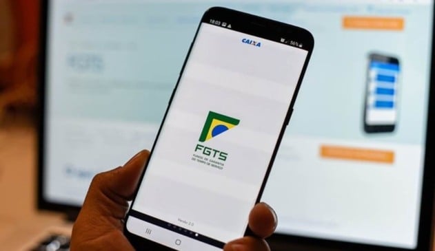 Tela de celular no aplicativo do FGTS
