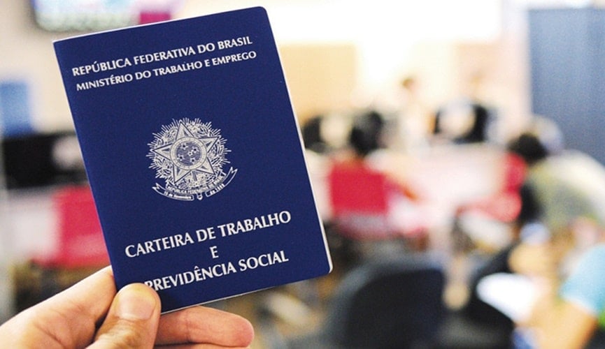 Carteira de trabalho azul