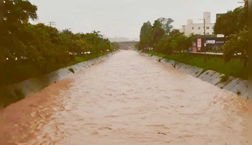 Rio Jundiaí no limite para transbordar
