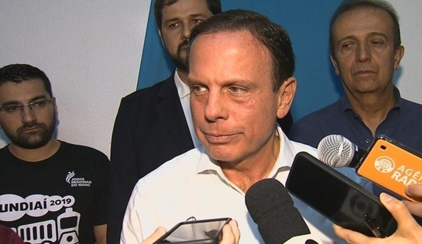 Governador João Doria ao lado do prefeito de Jundiaí, Luiz Fernando Machado, e do Presidente da Câmara dos vereadores, Faouaz Taha