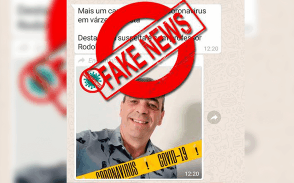 Reprodução da mensagem falsa do WhatsApp