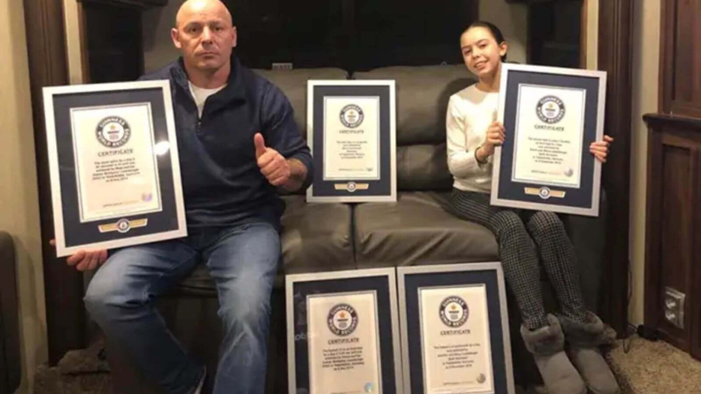 Pai e filha com recordes