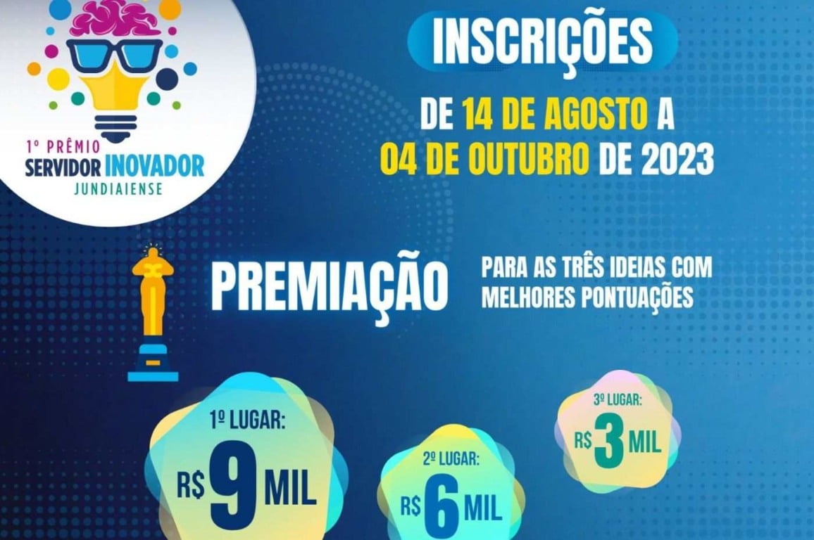 Jundiaí mira na inovação e premia ideias de servidores públicos com até R$ 9 mil Jundiaí mira na inovação e premia ideias de servidores públicos com até R$ 9 mil