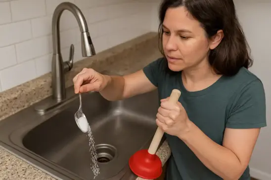 1 colher de sal faz o papel do desentupidor de pia melhor do que você imagina