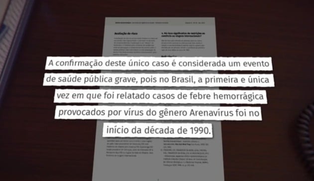 Ministério da Saúde confirma primeira morte por febre hemorrágica após 20 anos (Foto: Reprodução/TV TEM)