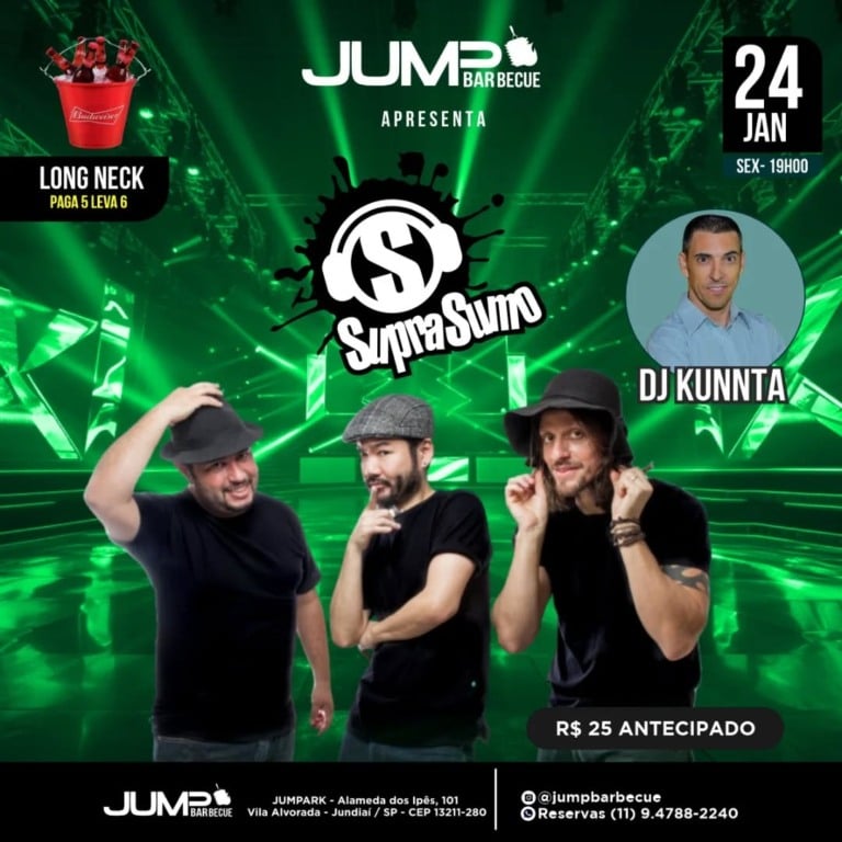Divulgação de apresentações no JUmpbarbecue