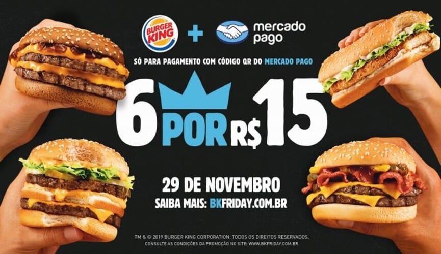 Burger King vende 6 sanduíches por R$ 15 na Black Friday (Foto: Divulgação)