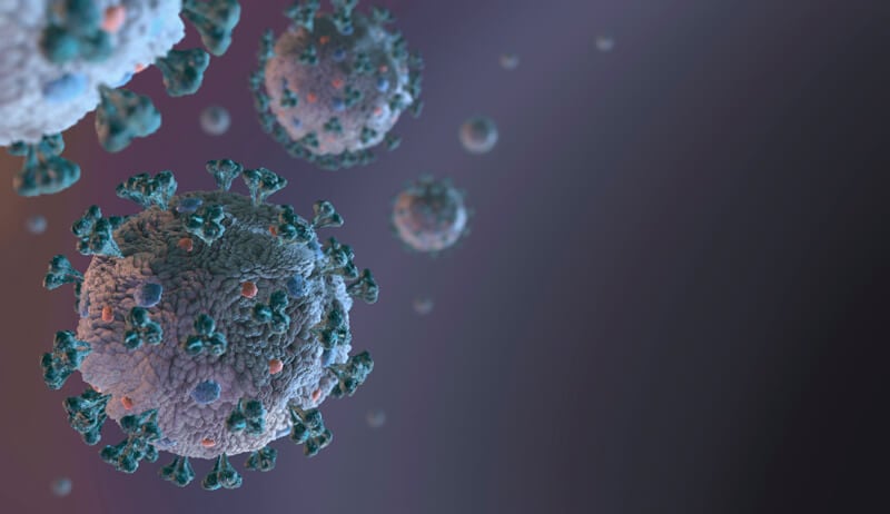 Desenho gráfico do vírus da Covid-19