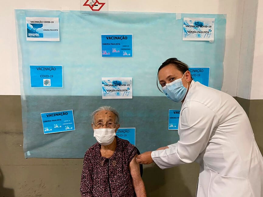 Vacinação em Várzea Paulista. (Foto: Divulgação)