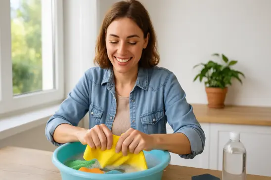 4 truques para lavar panos de limpeza sem deixar cheiro ruim