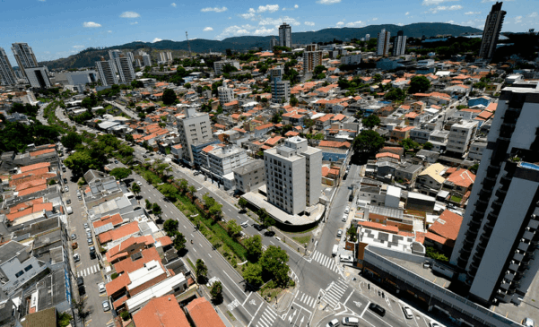 Vista aérea da região central de Jundiaí