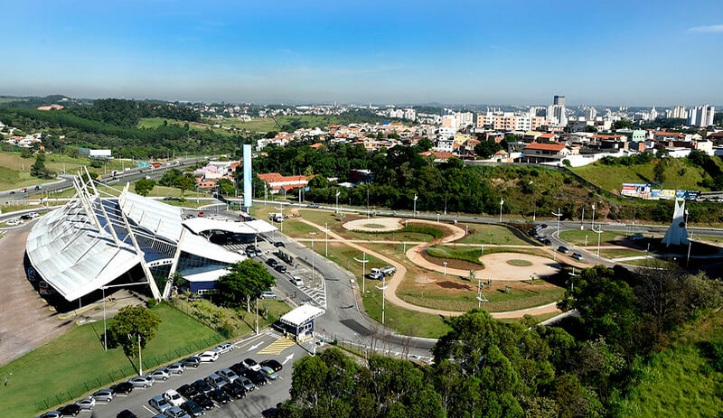 Vista área da rodoviária de Jundiaí