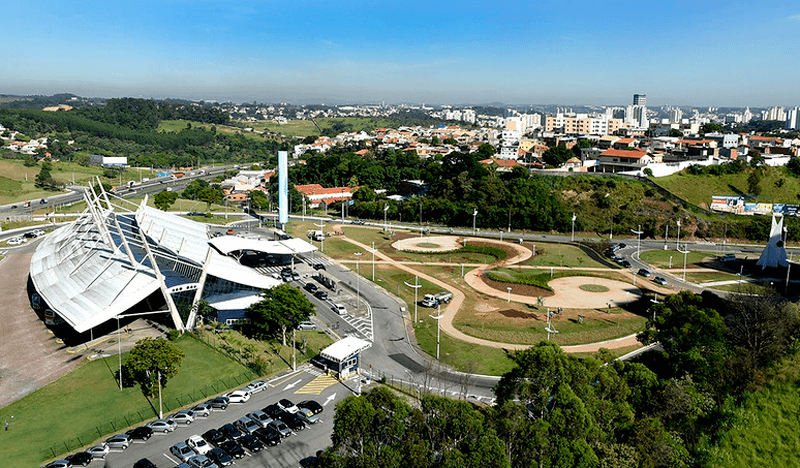 Vista aérea da rodoviária de Jundiaí
