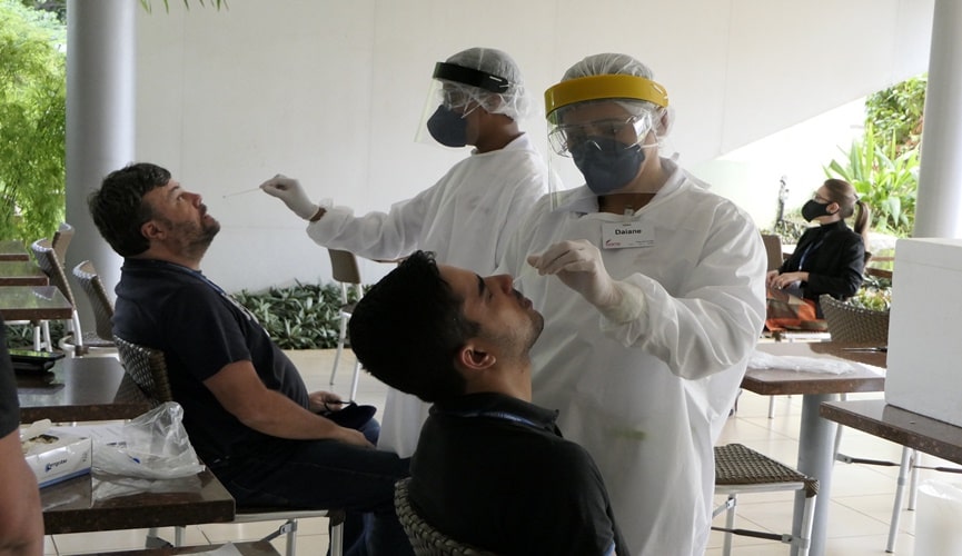 Foto de teste de covid-19