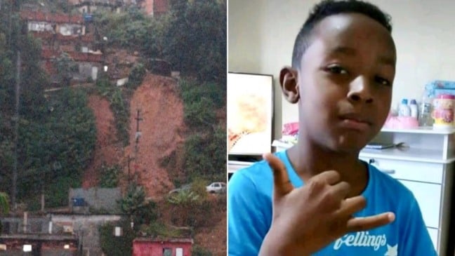 menino morre em deslizamento de terra