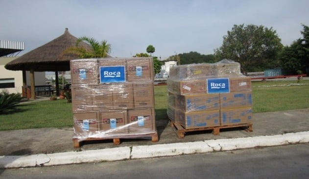 Foto de paletes com doações