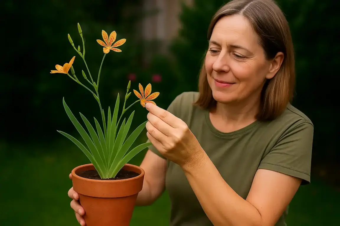 A flor-leopardo floresce melhor quando o vaso é de barro