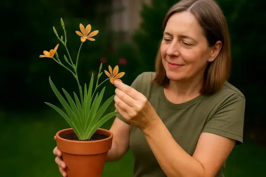 A flor-leopardo floresce melhor quando o vaso é de barro
