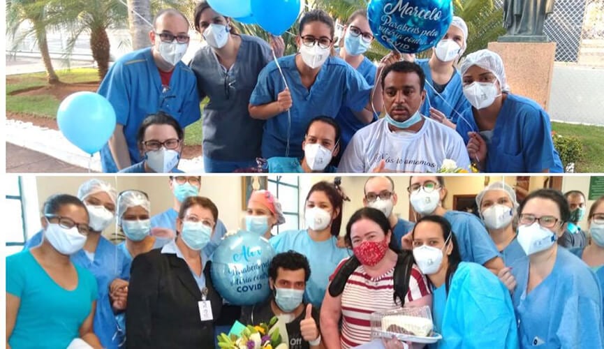 Pacientes recebem alta do Hospital São Vicente. Pacientes recebem alta do Hospital São Vicente.