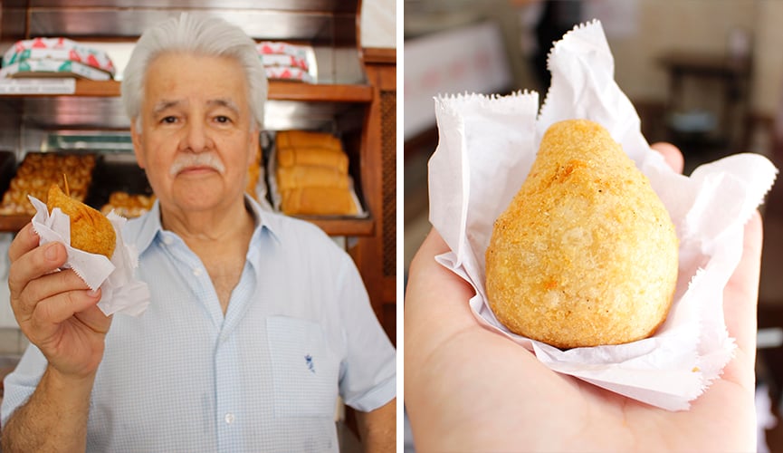 Coxinha de queijo da Casas de Massa Padroeira em Jundiaí