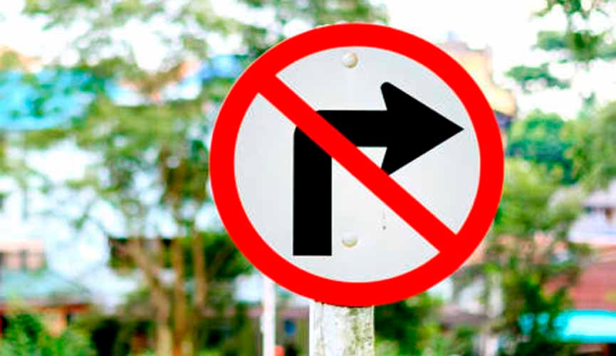 placa de proibido virar