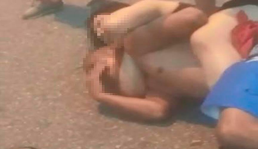 assaltante leva mata-leão e chora