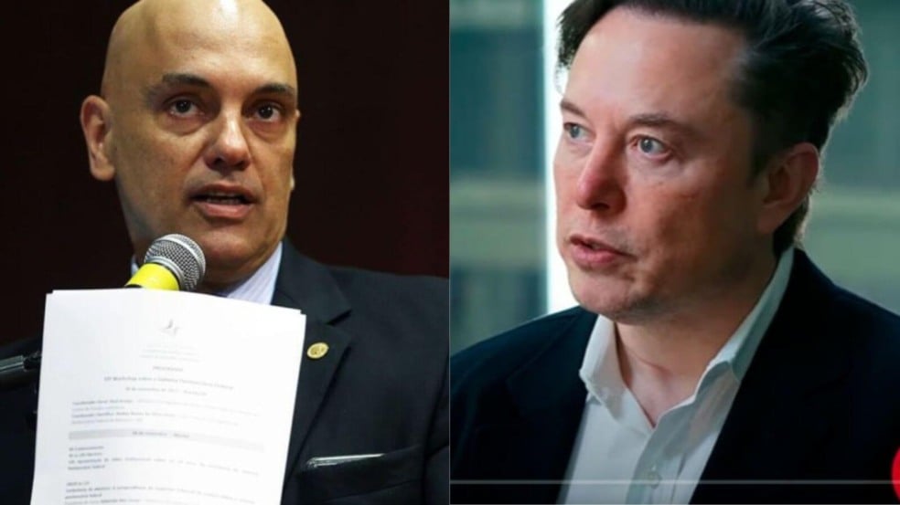 Alexandre de Moraes e Elon Musk - "Rede Social X suspenso"