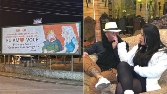 Outdoor de pedido de casamento