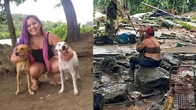 Mulher com cachorros