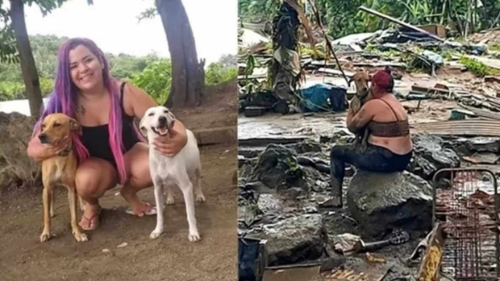 Mulher com cachorros