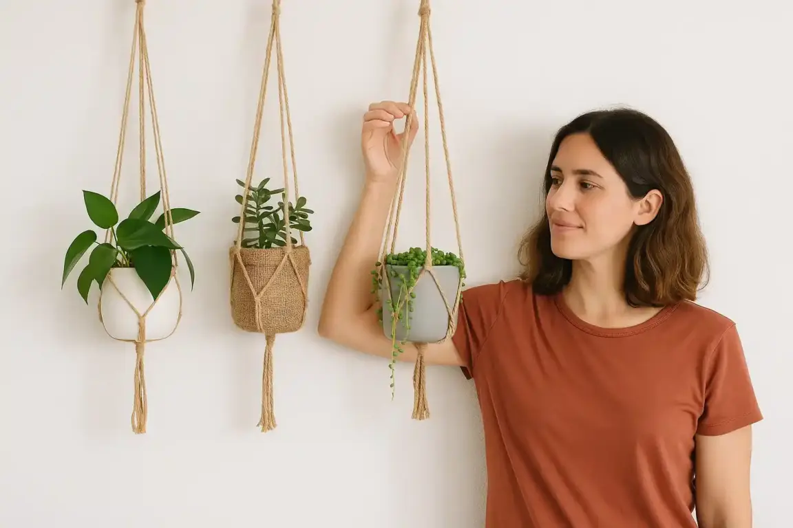 Aprenda a fazer vasos suspensos com materiais baratos e muito estilo