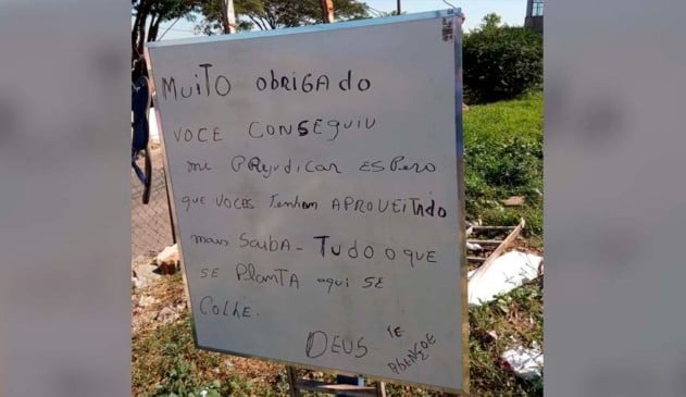 "O que se planta, aqui se colhe", diz mensagem de homem que foi furtado para ladrões