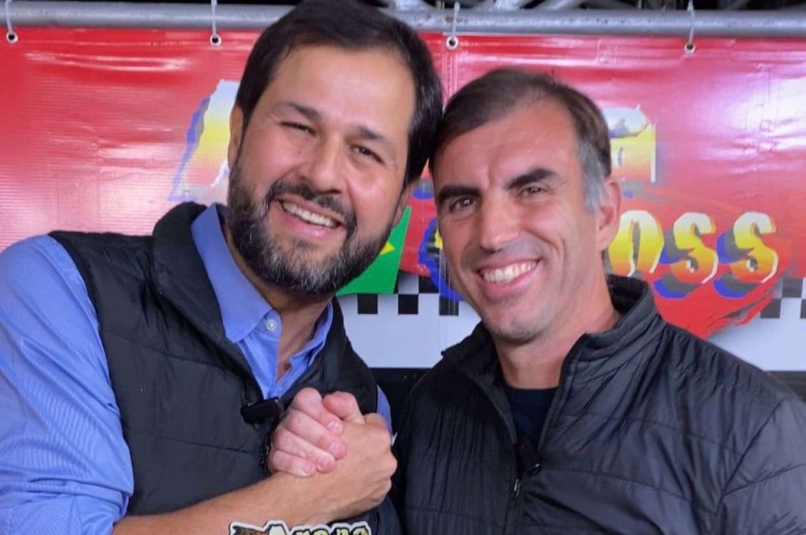 Prefeito Luiz Fernando Machado e vereador Cristiano Lopes na Arena Cross em Jundiaí