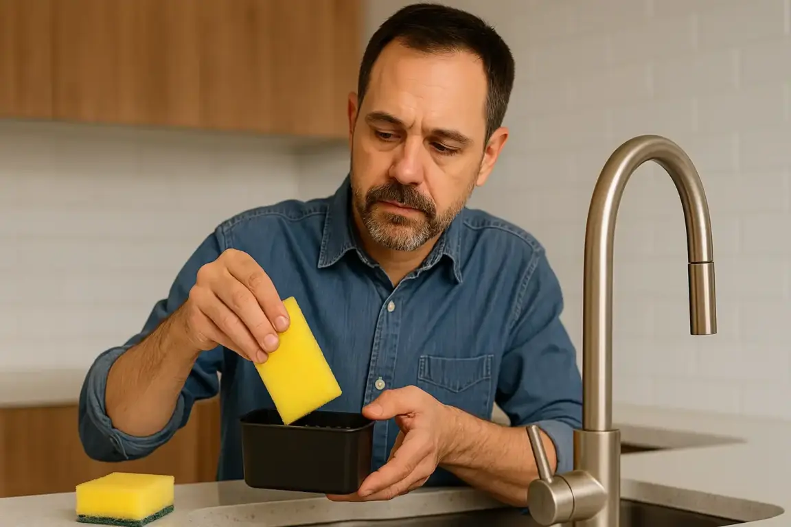 Armazene esponjas de limpeza sem acumular bactérias