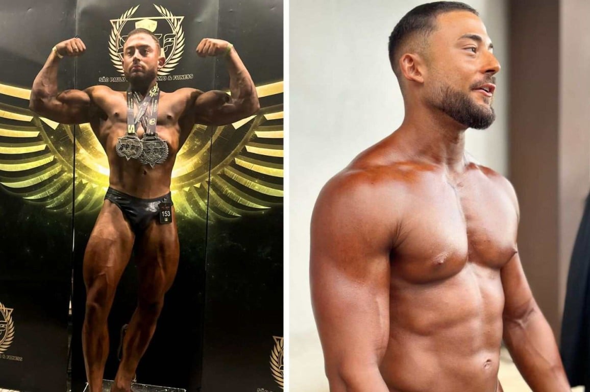 Atleta jundiaiense de fisiculturismo, Pedro Falasco, exibe corpo em competição