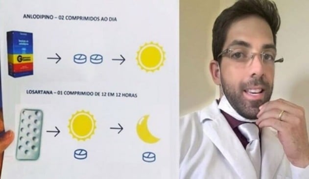 Dentista desenha receita