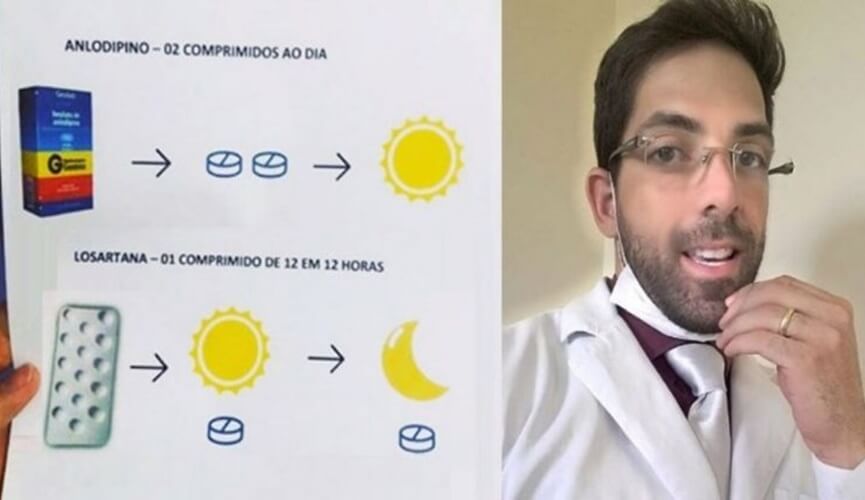 Dentista desenha receita