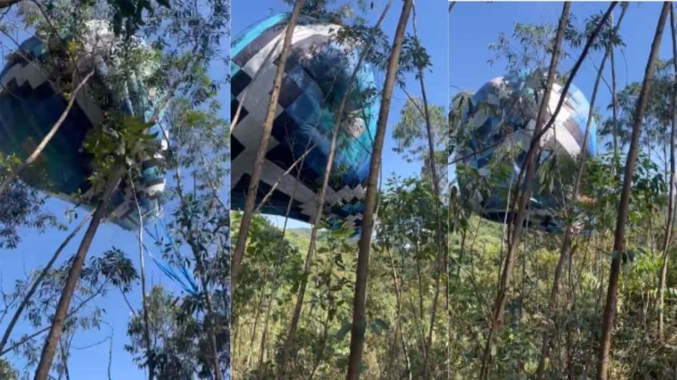 Balão cai próximo à Serra do Japi e causa princípio de incêndio em Jundiaí