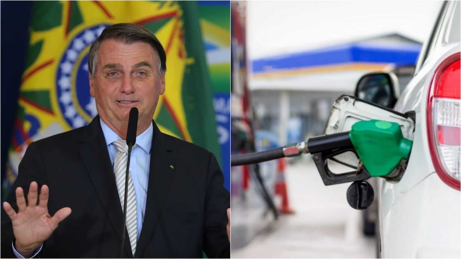 Bolsonaro e carro abastecendo