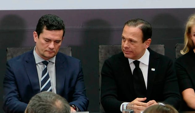 Brasil precisa de mais Moros e menos Lulas - diz Doria em homenagem para Moro