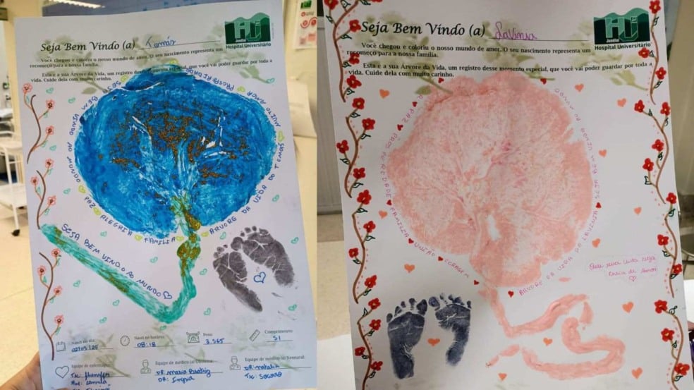 Cartões da maternidade.