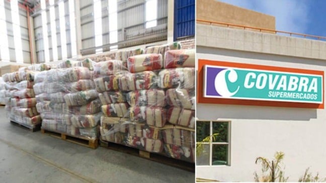 Doação de cestas pela rede Covabra ao Programa de Segurança Alimentar da Prefeitura de Jundiaí. (Foto: Divulgação/PMJ)