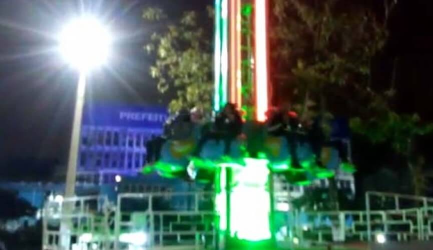 Cabo de aço de brinquedo se rompe e deixa feridos em parque de diversão