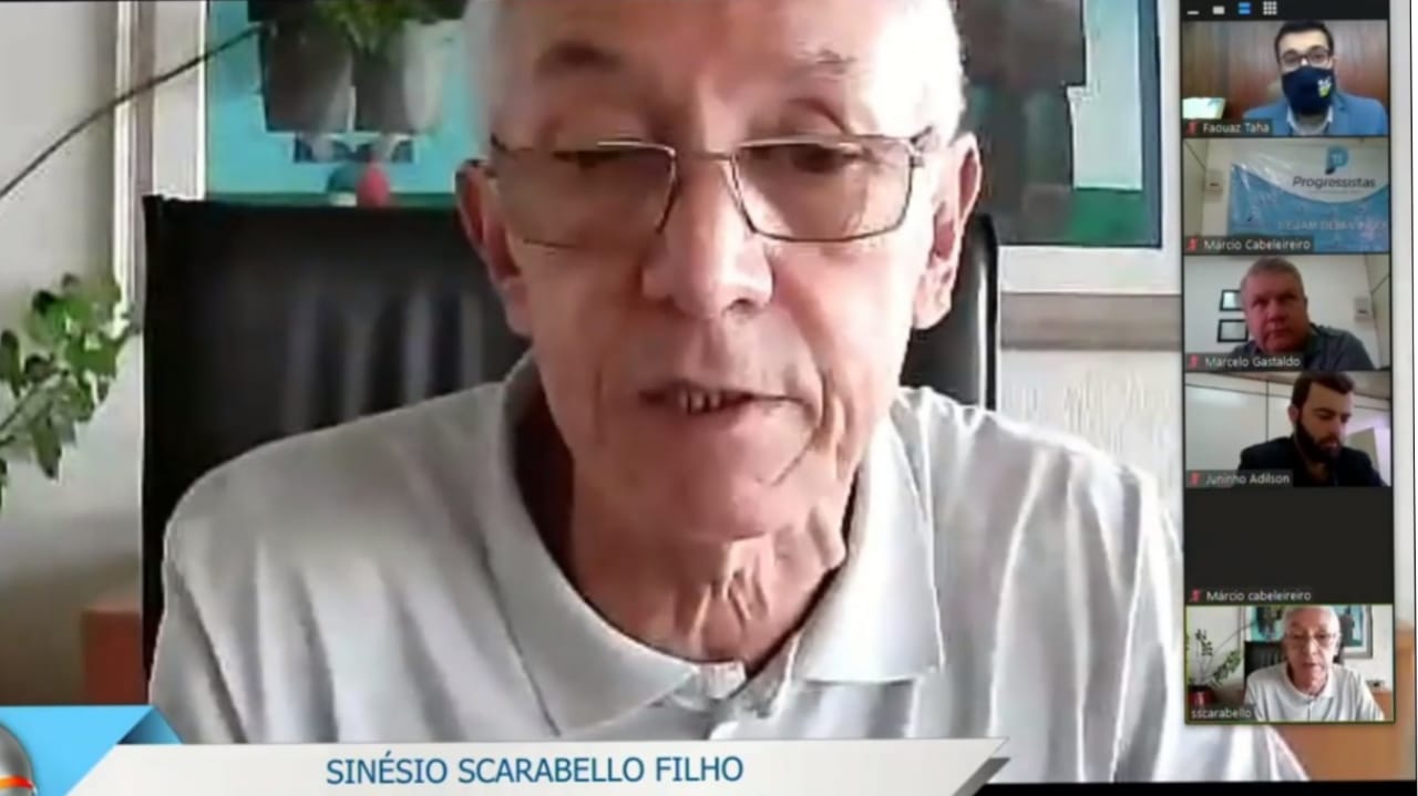 Sinésio Filho, gestor de Jundiaí, em vídeo chamada