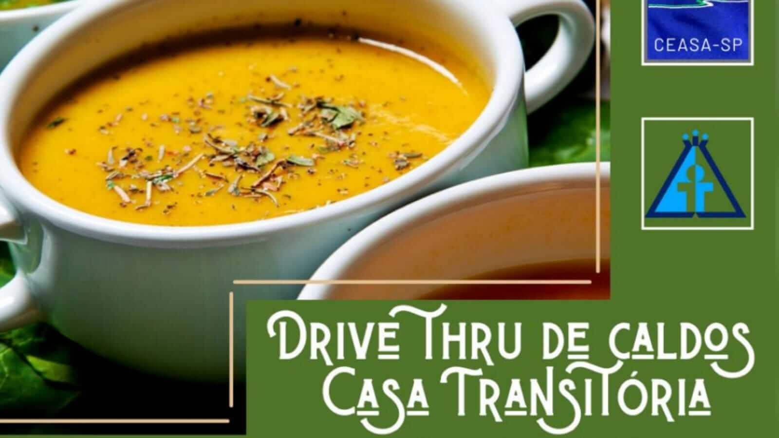 Caldo em arte de divulgação da Casa Transitória