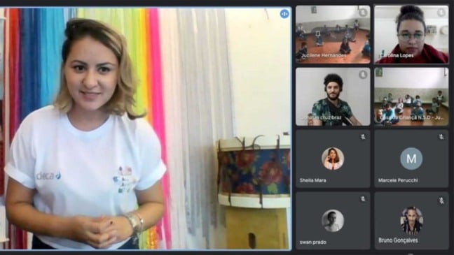 Print de tela de encontro online pela plataforma Google Meets