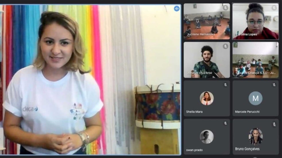 Print de tela de encontro online pela plataforma Google Meets