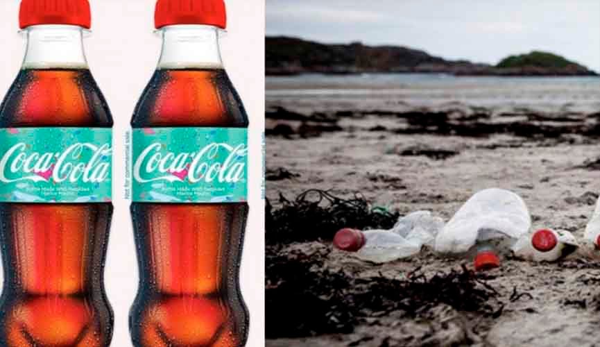 Coca-cola fabrica primeira garrafa que incorpora plástico retirado do mar