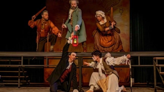 Atores da peça de teatro "Escola de Mulheres"