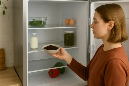 Como acabar com mau cheiro da geladeira usando borra de café